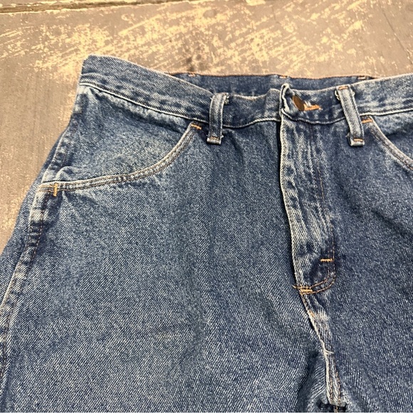 Vintage Rustler Med Wash Straight Leg Jeans Men’s Size 33 x 30 Blue Denim Work - Picture 3 of 15